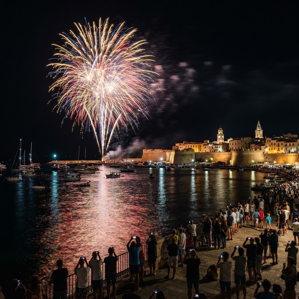 Ferragosto ad Alghero: oltre 20 minuti di spettacolo pirotecnico sulla Riviera del Corallo