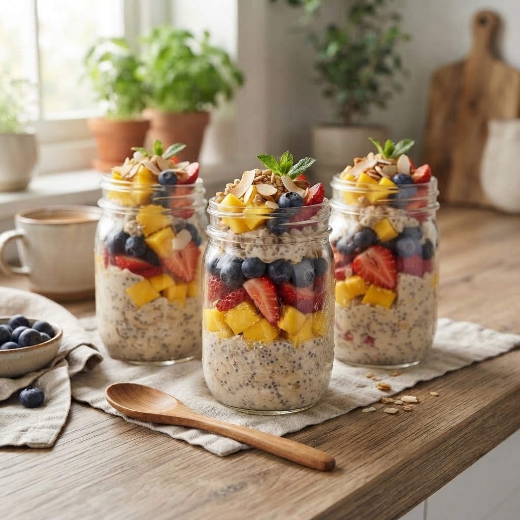 Creamy Overnight Oats with Chia for Busy Mornings