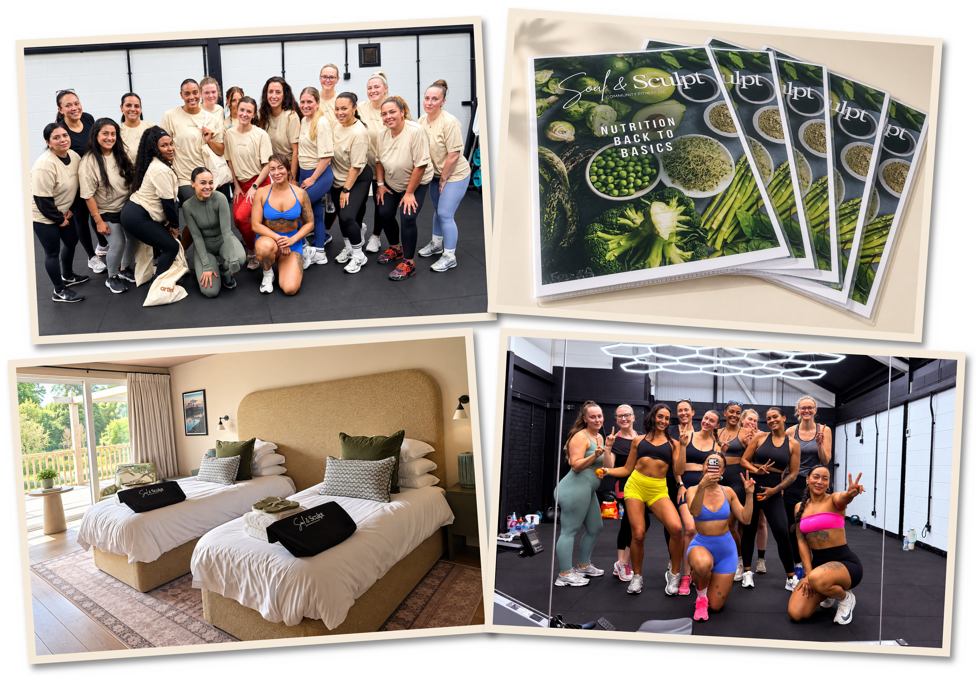 Soul & Sculpt retreats, nutrition guides, group sessions and community moments