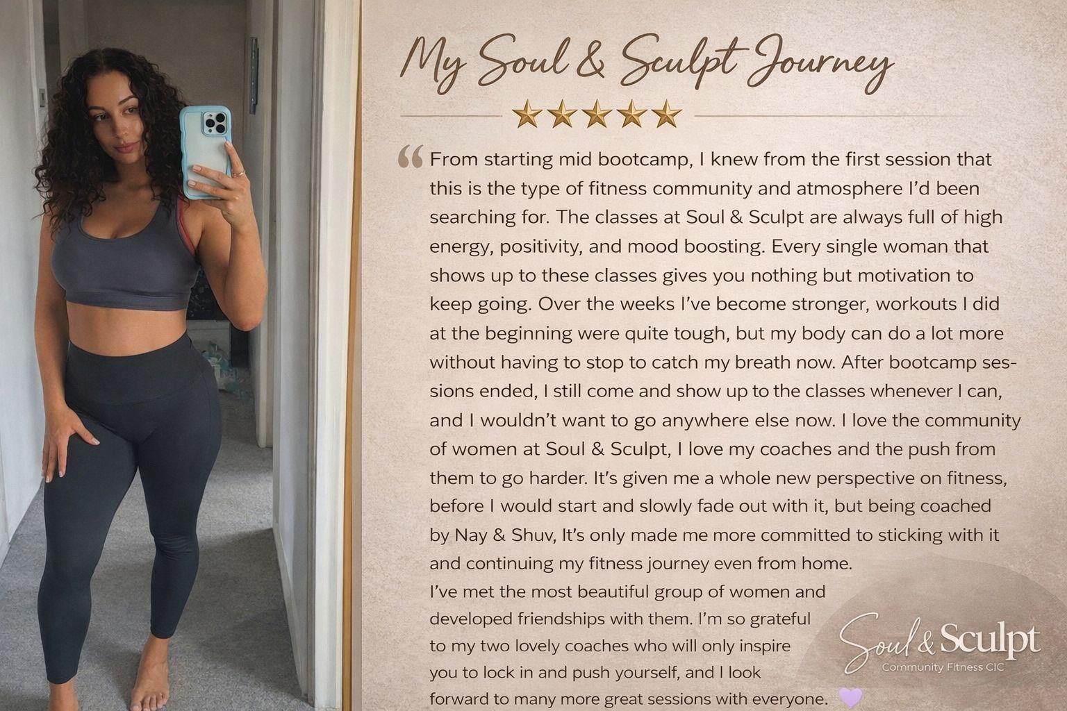 My Soul & Sculpt Journey — a community member's testimonial