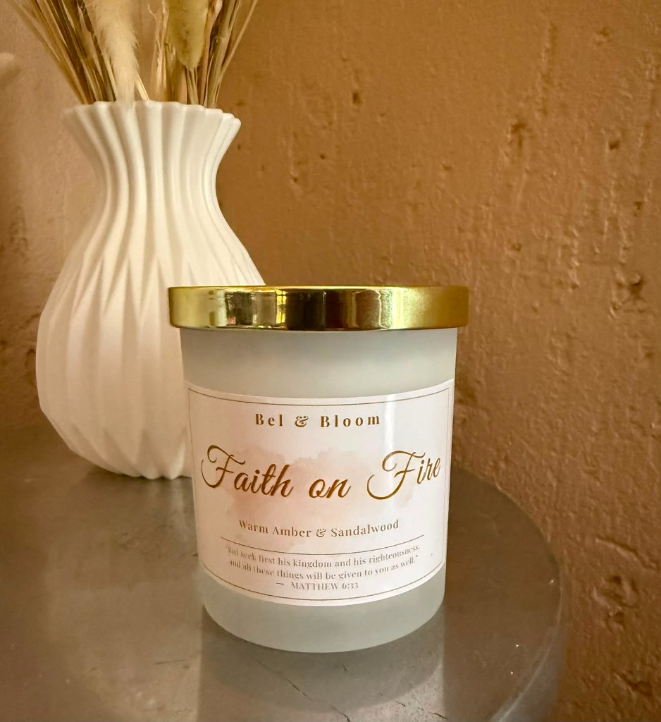 Faith on Fire Candle