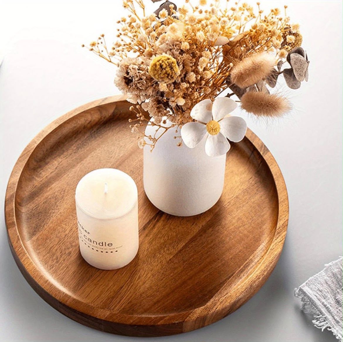 Wooden Tray Candle Set