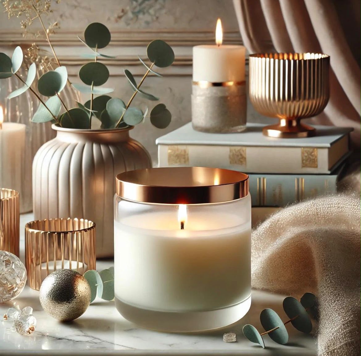 Rose Gold Candle Trio