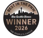 The Seattle Times Best in the PNW People's Choice Winner 2026 award badge
