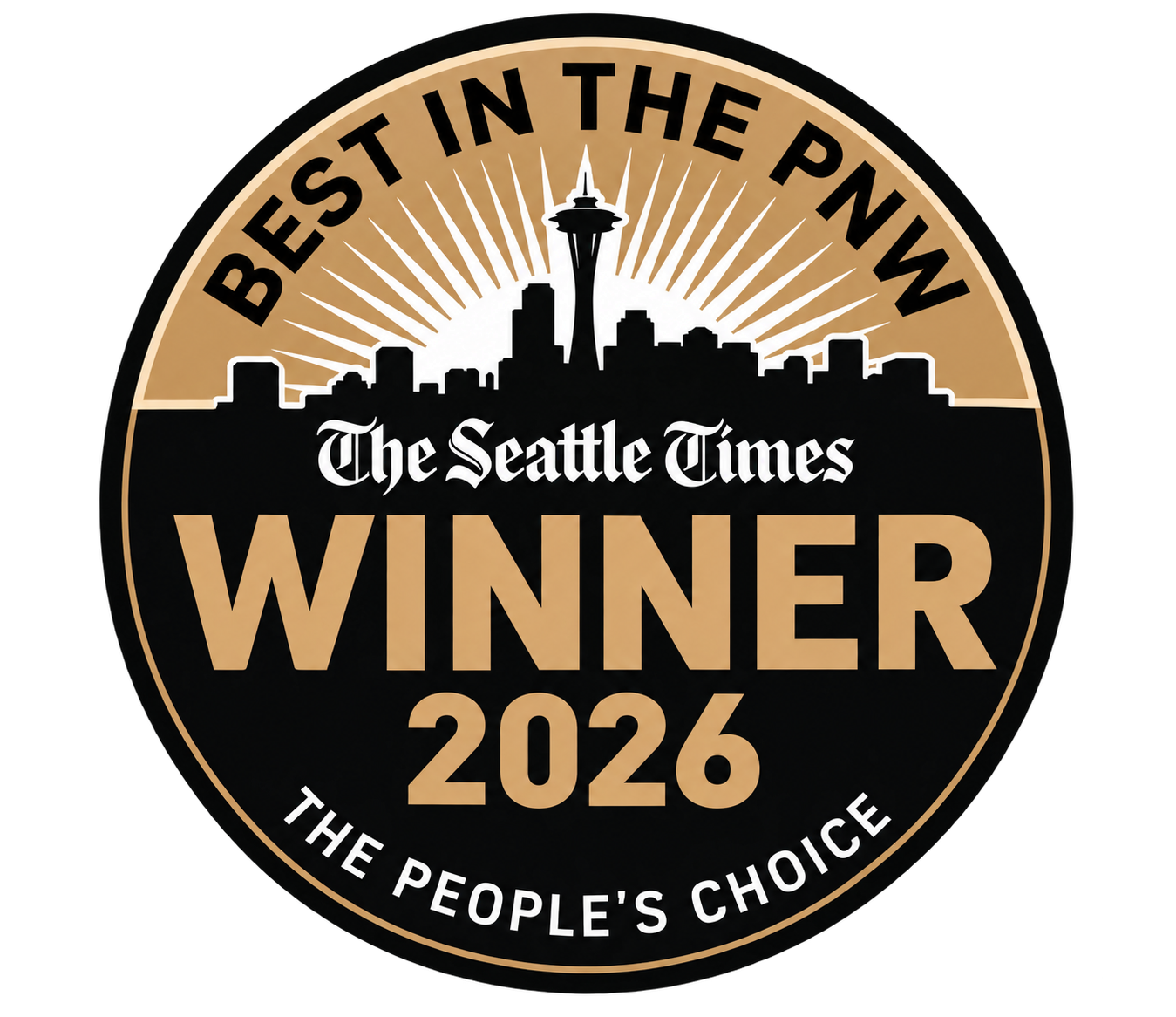 The Seattle Times Best in the PNW People's Choice Winner 2026 award badge
