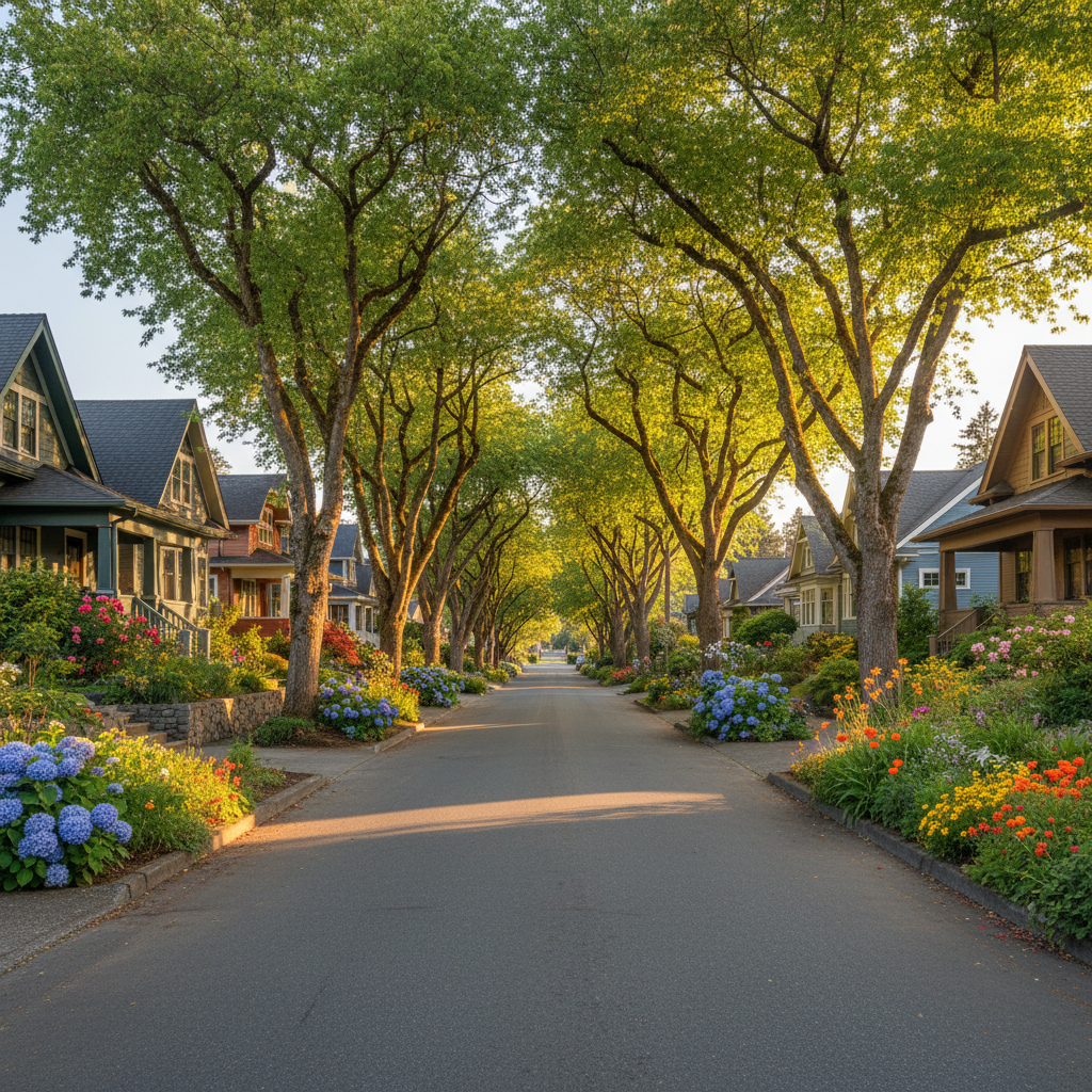Pacific Northwest neighborhood street