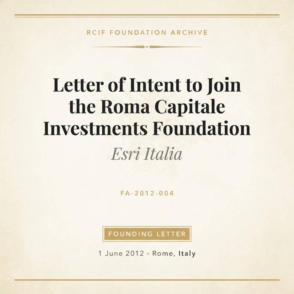 Letter of Intent to Join the Roma Capitale Investments Foundation