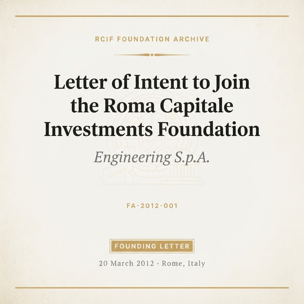 Letter of Intent to Join the Roma Capitale Investments Foundation