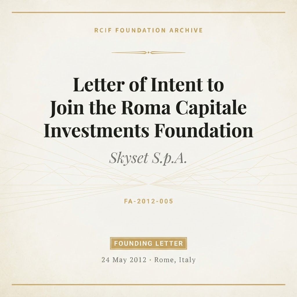 Letter of Intent to Join the Roma Capitale Investments Foundation