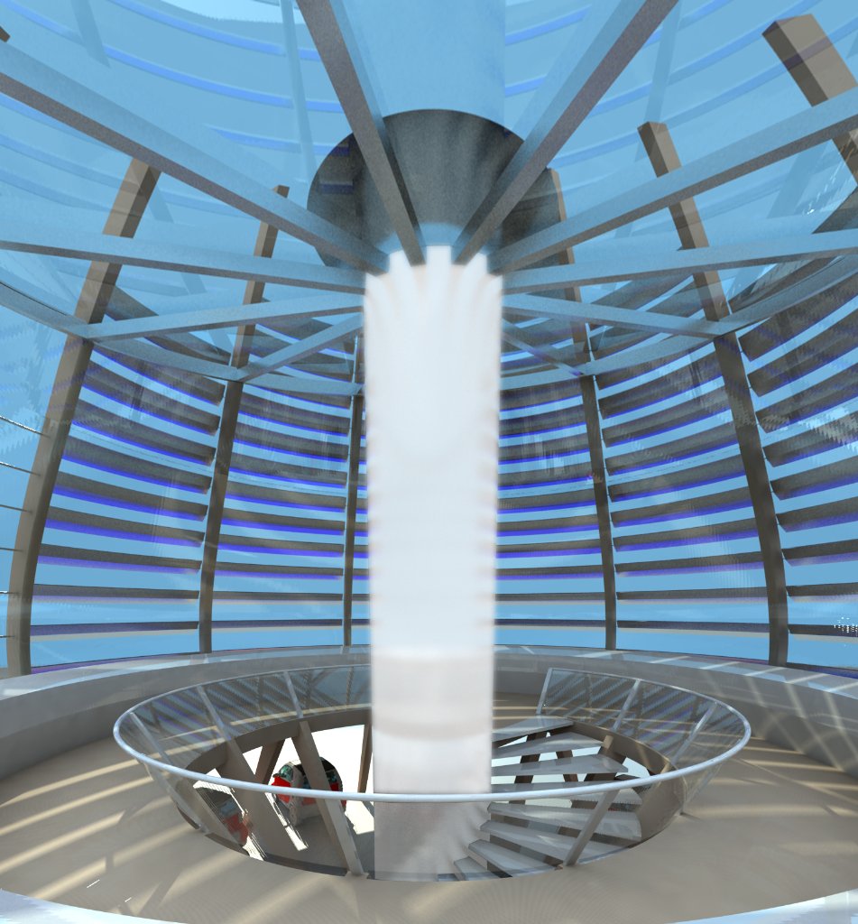 Interior Civic Atrium — Central Light Core