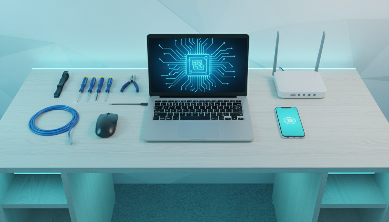 Espace de travail d'assistance informatique Fun Digital & Network