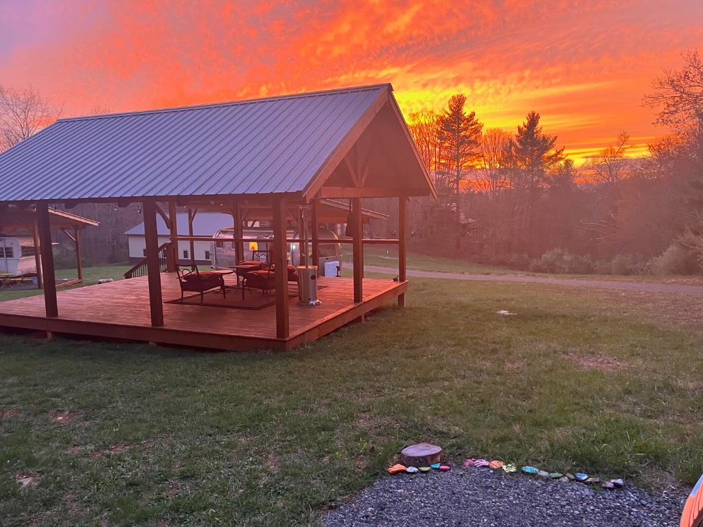 Stargazer Park pavilion at sunset