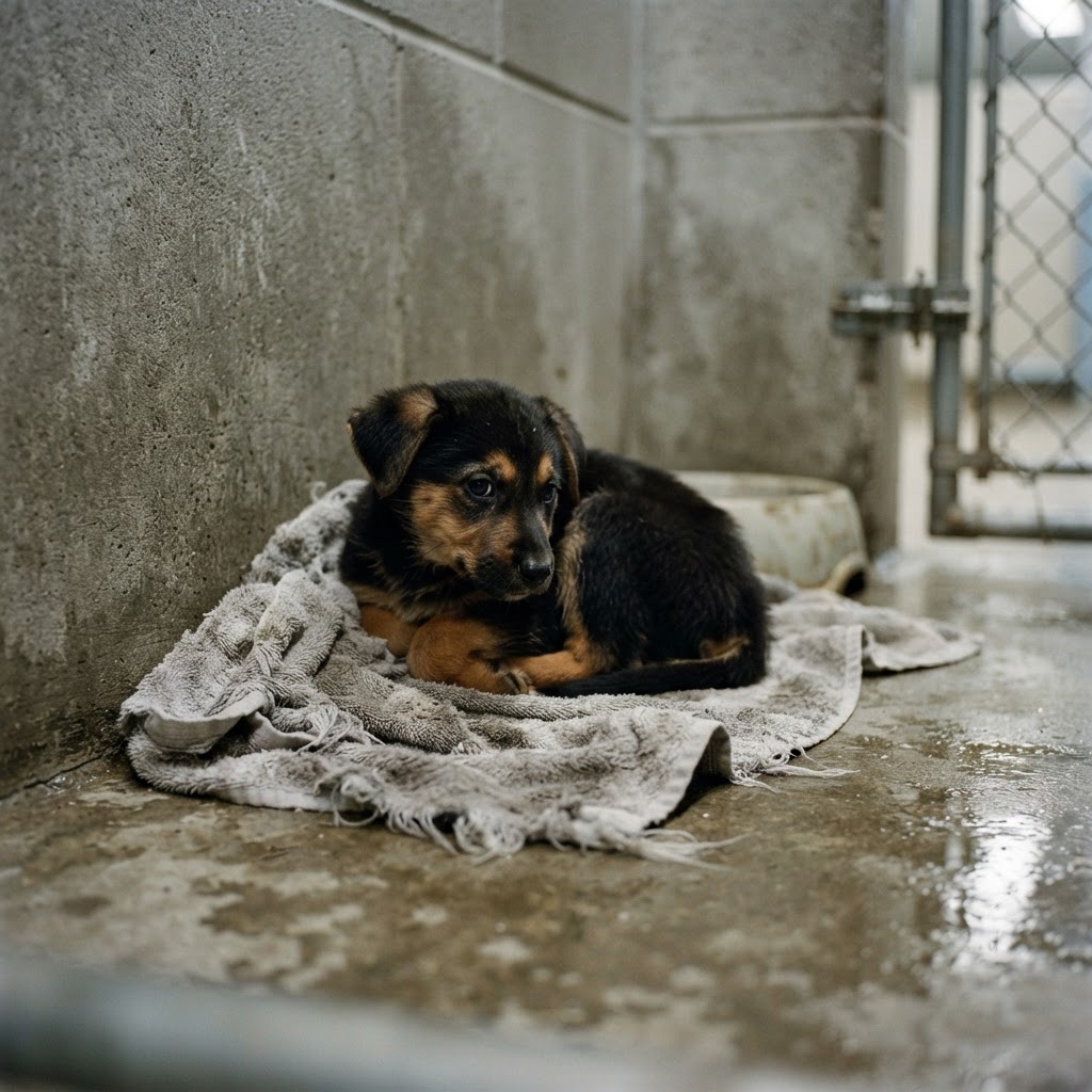 Puppy before rescue