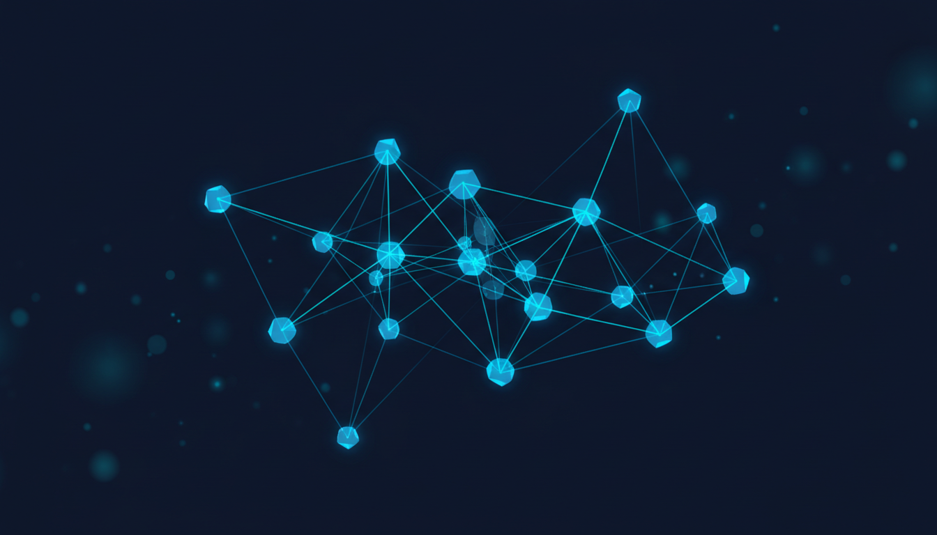 Abstract network of interconnected nodes representing digital innovation