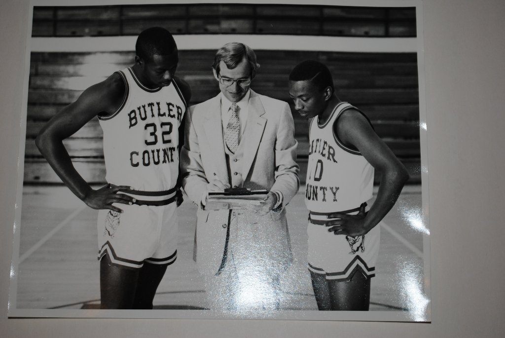 Jack Sutter coaching players during game strategy session
