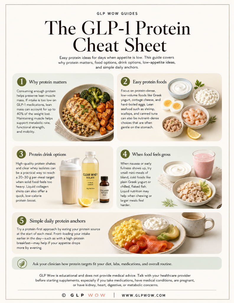 The GLP-1 Protein Cheat Sheet guide thumbnail