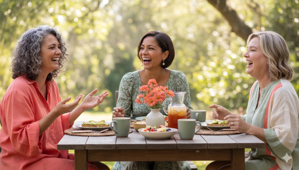 Women laughing and connecting over GLP-1 experiences