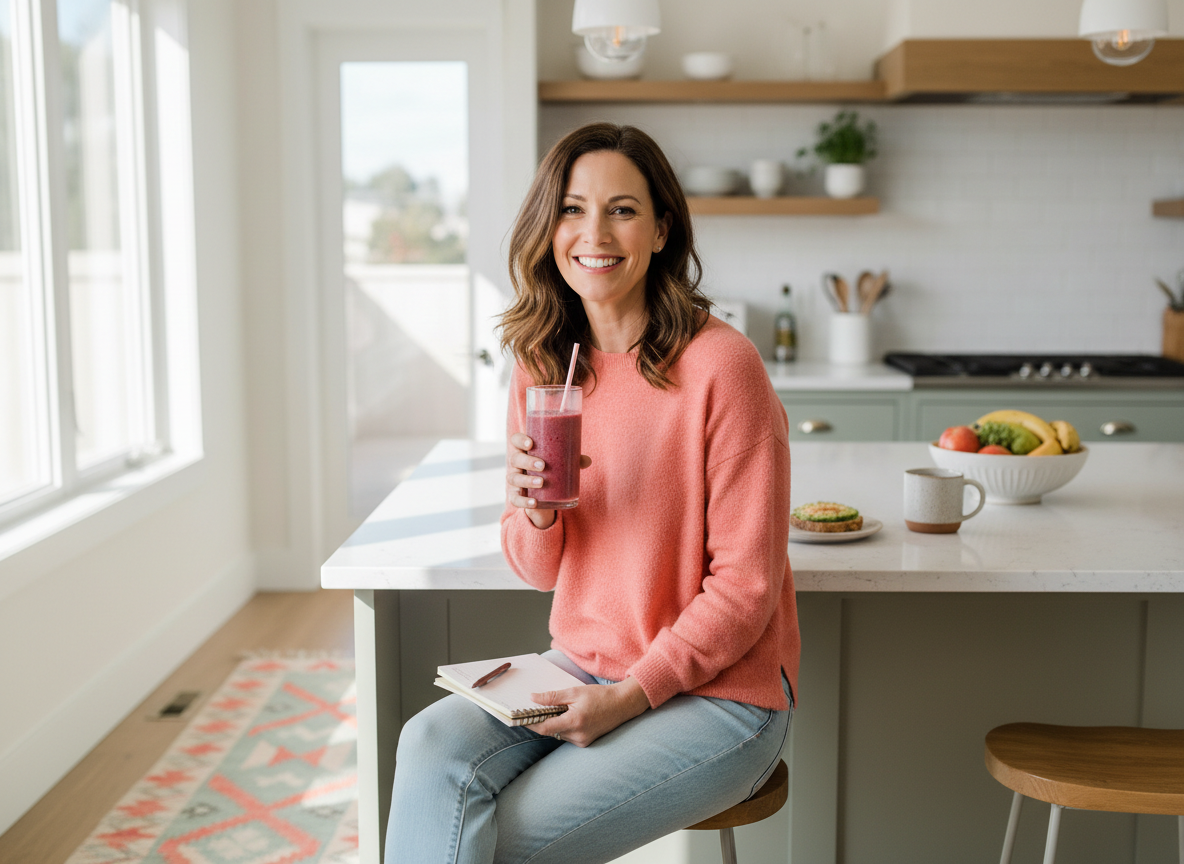 Confident woman enjoying her morning routine