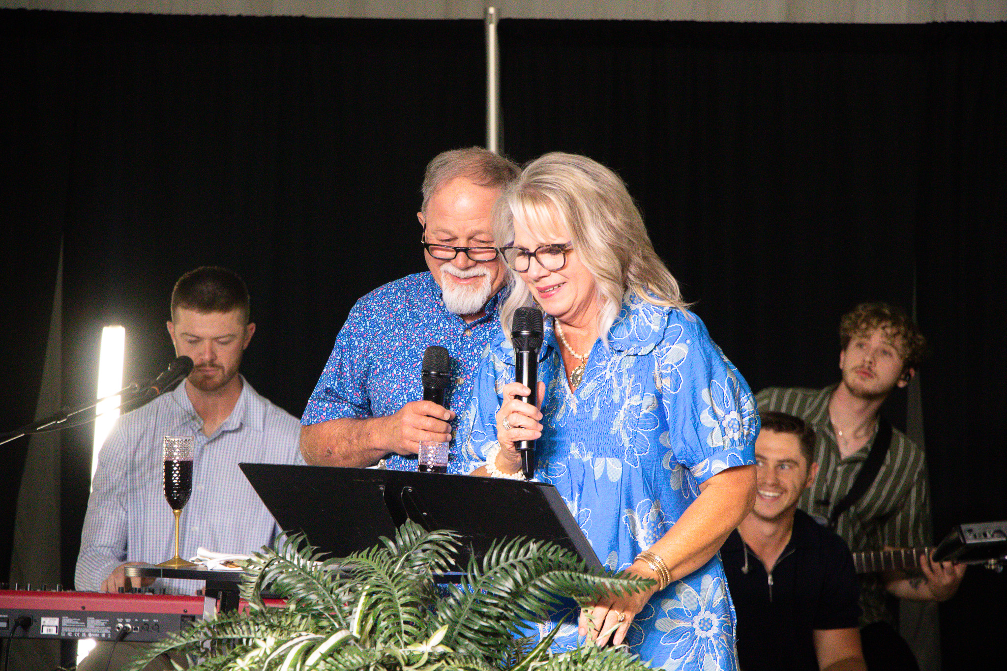 Worship leaders leading the room