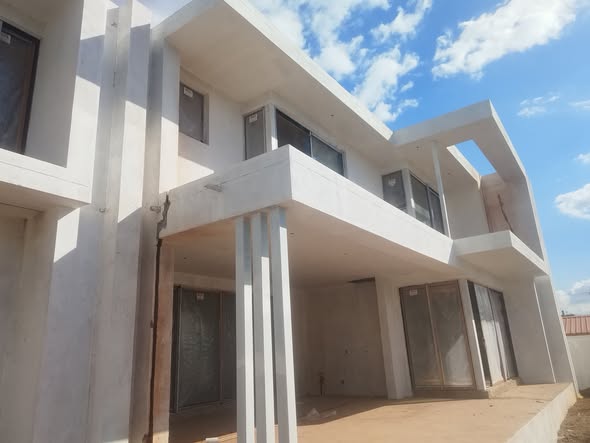 Modern two-story building construction project