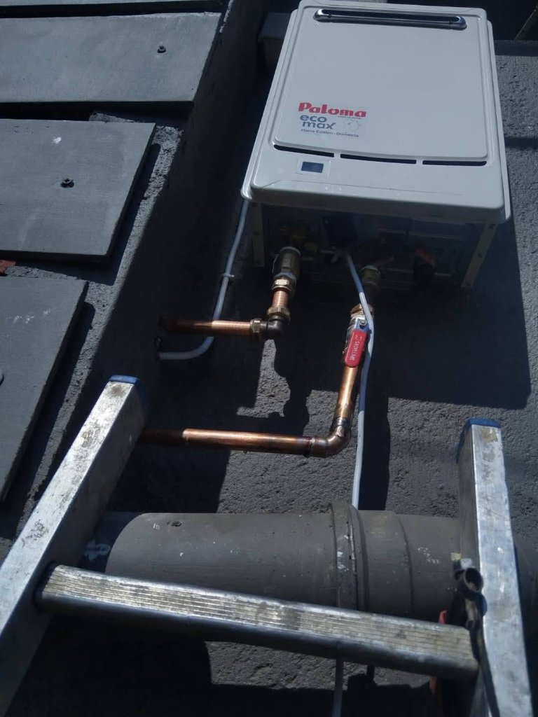 Paloma Eco Max gas water heater installation
