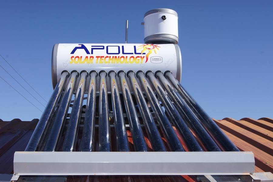 Apollo solar water heating system on rooftop
