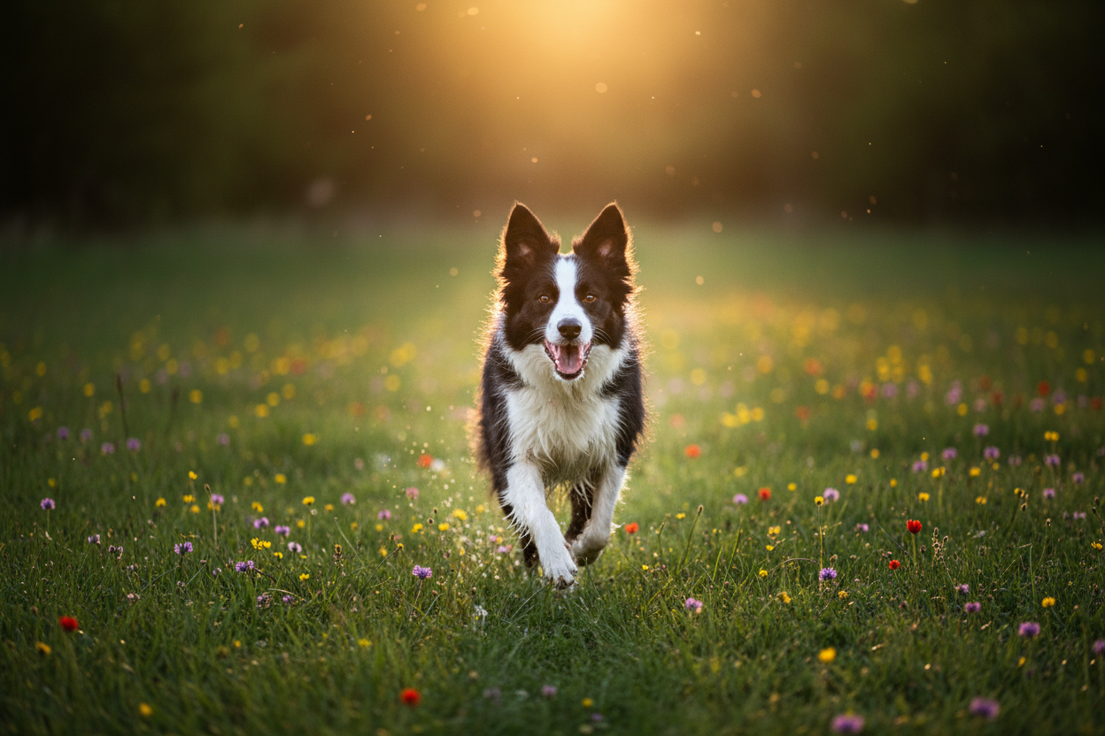 Joy captured mid-stride