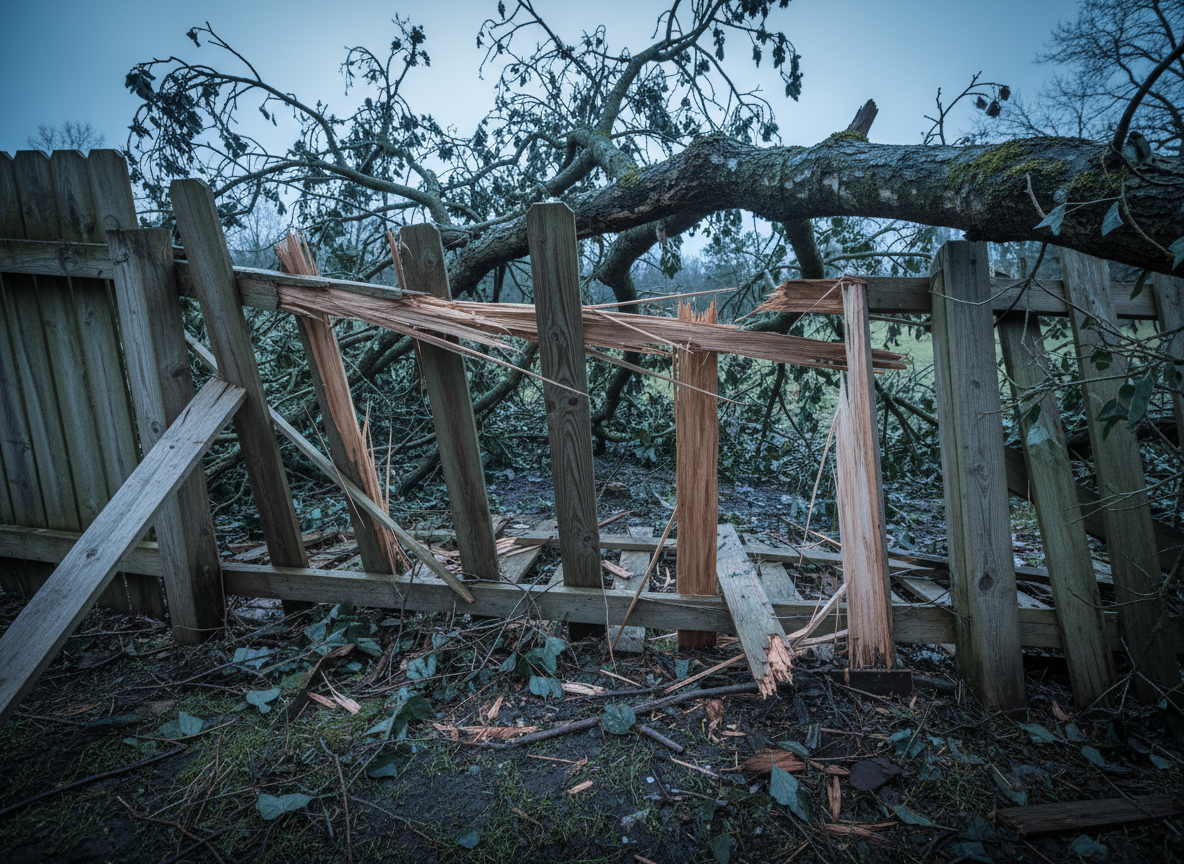 Tree Damage Fence Restoration