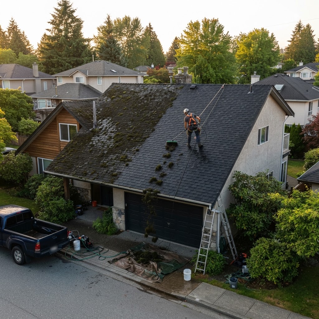 roof moss removal Vancouver BC roofing