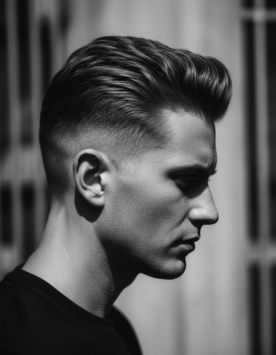 Side profile of a modern styled cut