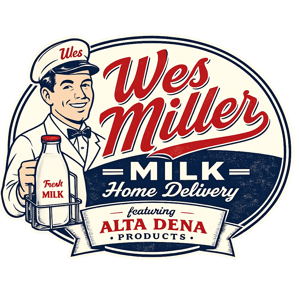 Wes Miller Milk Home Delivery featuring Alta Dena Products