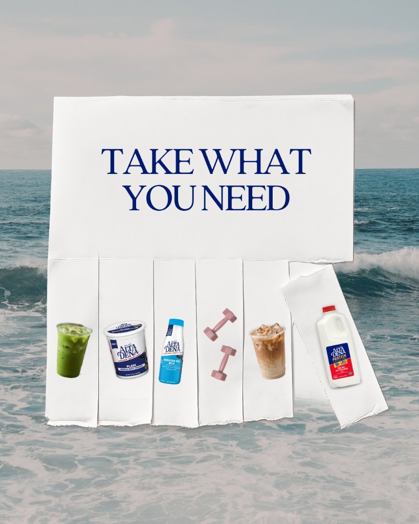 Take What You Need — Alta Dena dairy, yogurt, protein milk, and more by the ocean