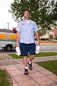 Wes Miller on his Torrance milk delivery route