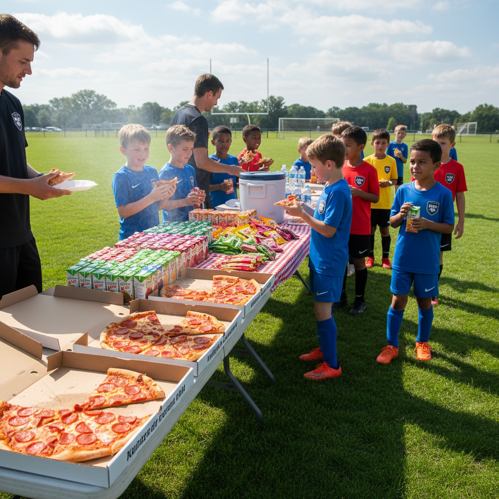 Camp snacks — pizza and refreshments