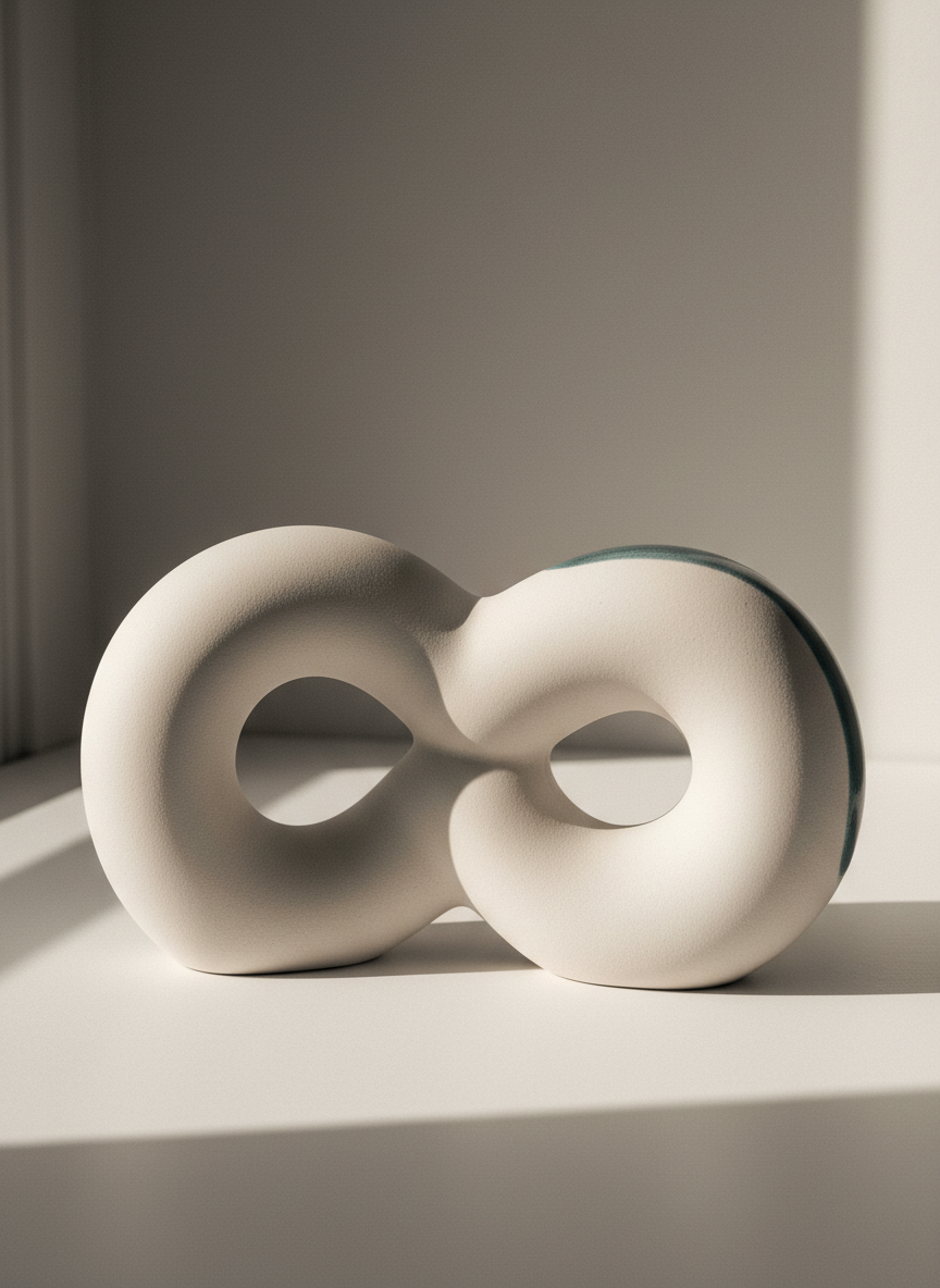 Abstract ceramic shapes overlapping