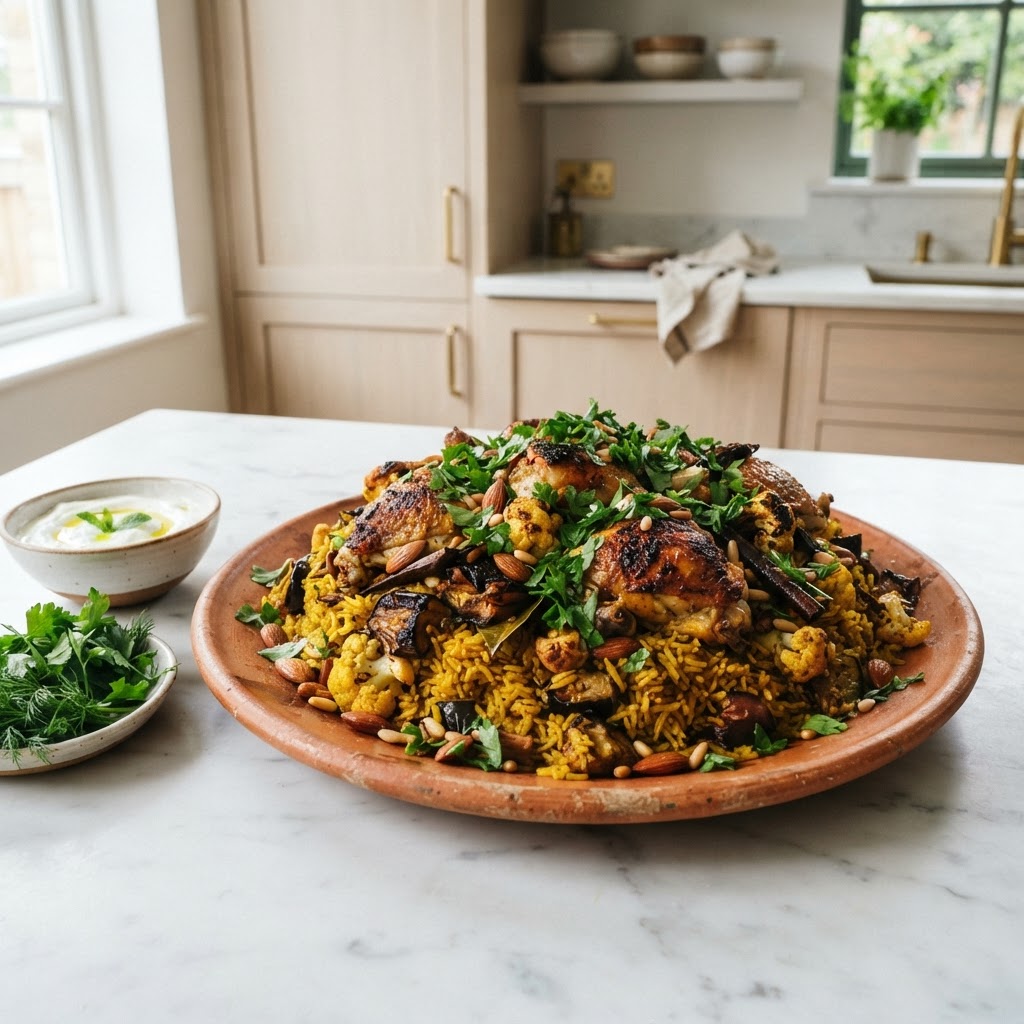 Palestinian maqluba dish, a cultural celebration of flavors