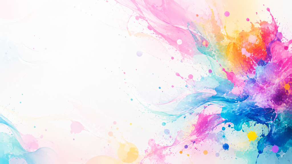 Vibrant watercolor paint splash representing Magic Walls' creative capabilities