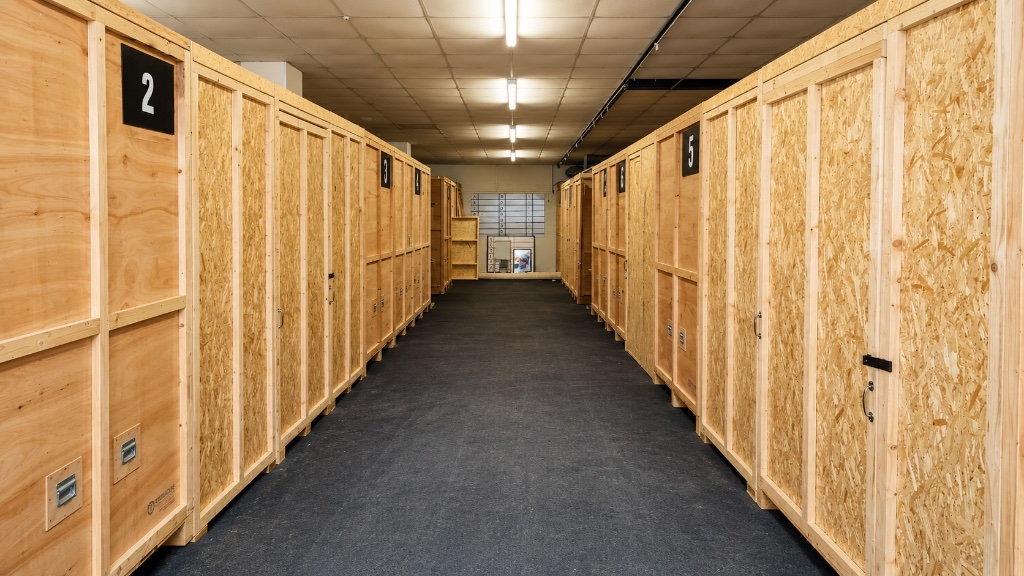 Secure storage facility corridor