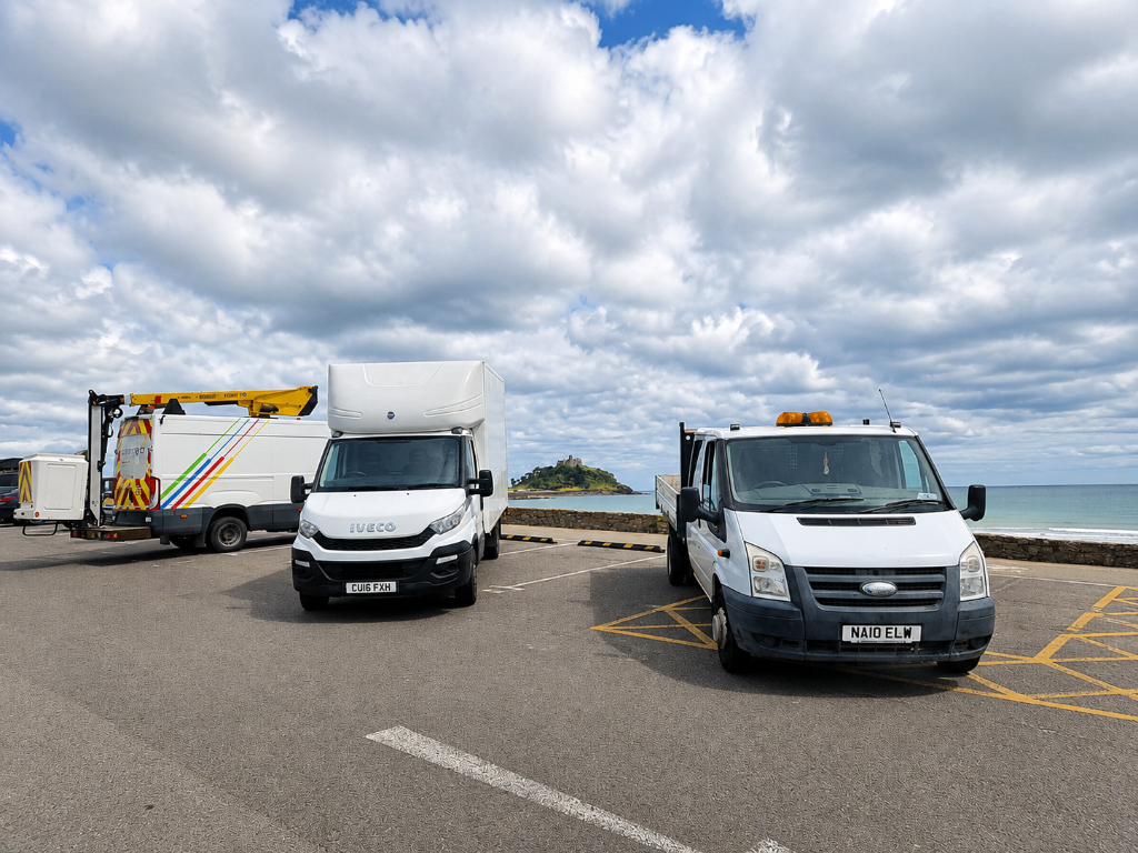 Our removals & clearance fleet by the coast