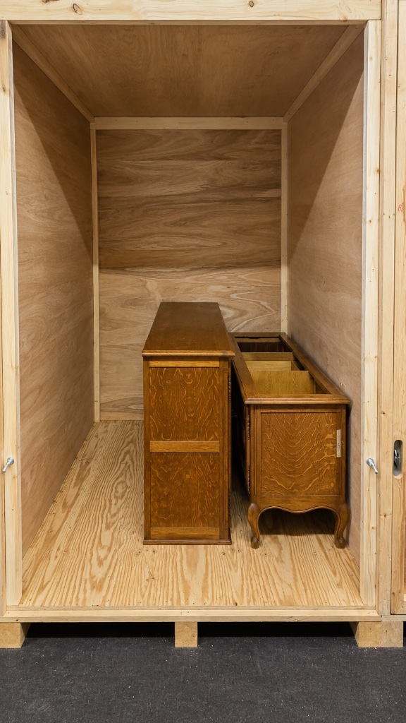 Furniture stored safely in a private unit