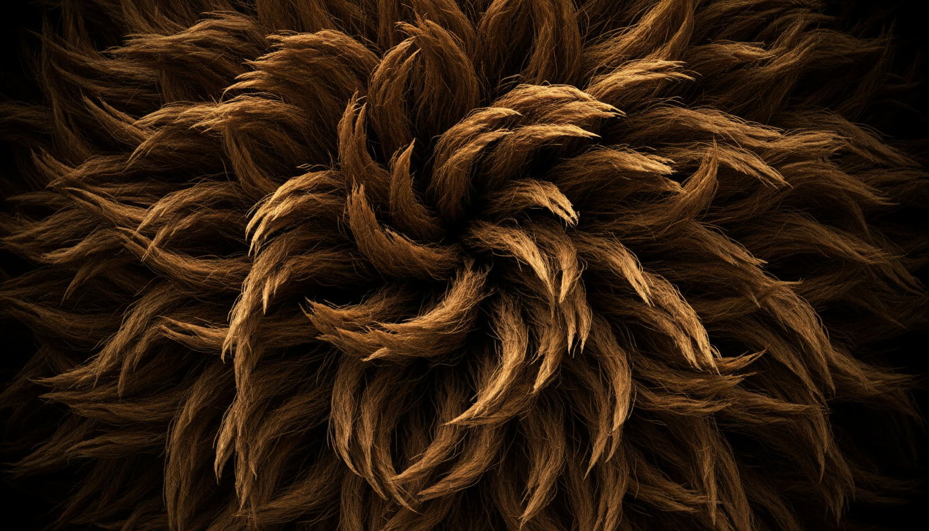 Lion mane texture in golden amber light