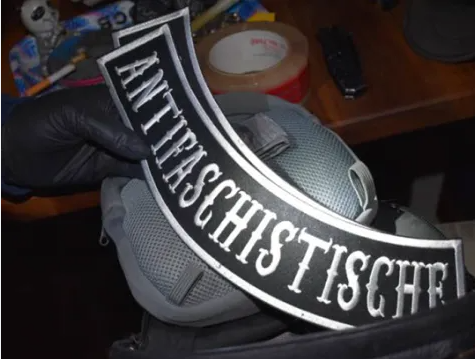 Antifaschistische patch recovered from Kyle Wagner residence during federal search warrant