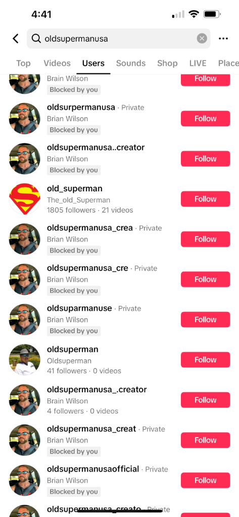 Fake TikTok accounts row 2