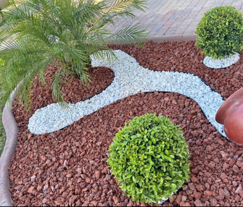 Ornamental Shrub & Stone Bed — Longboat Key, FL