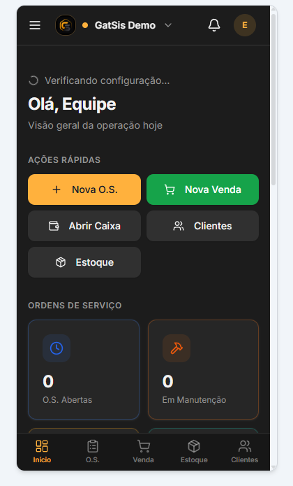 Dashboard mobile real do GatSis