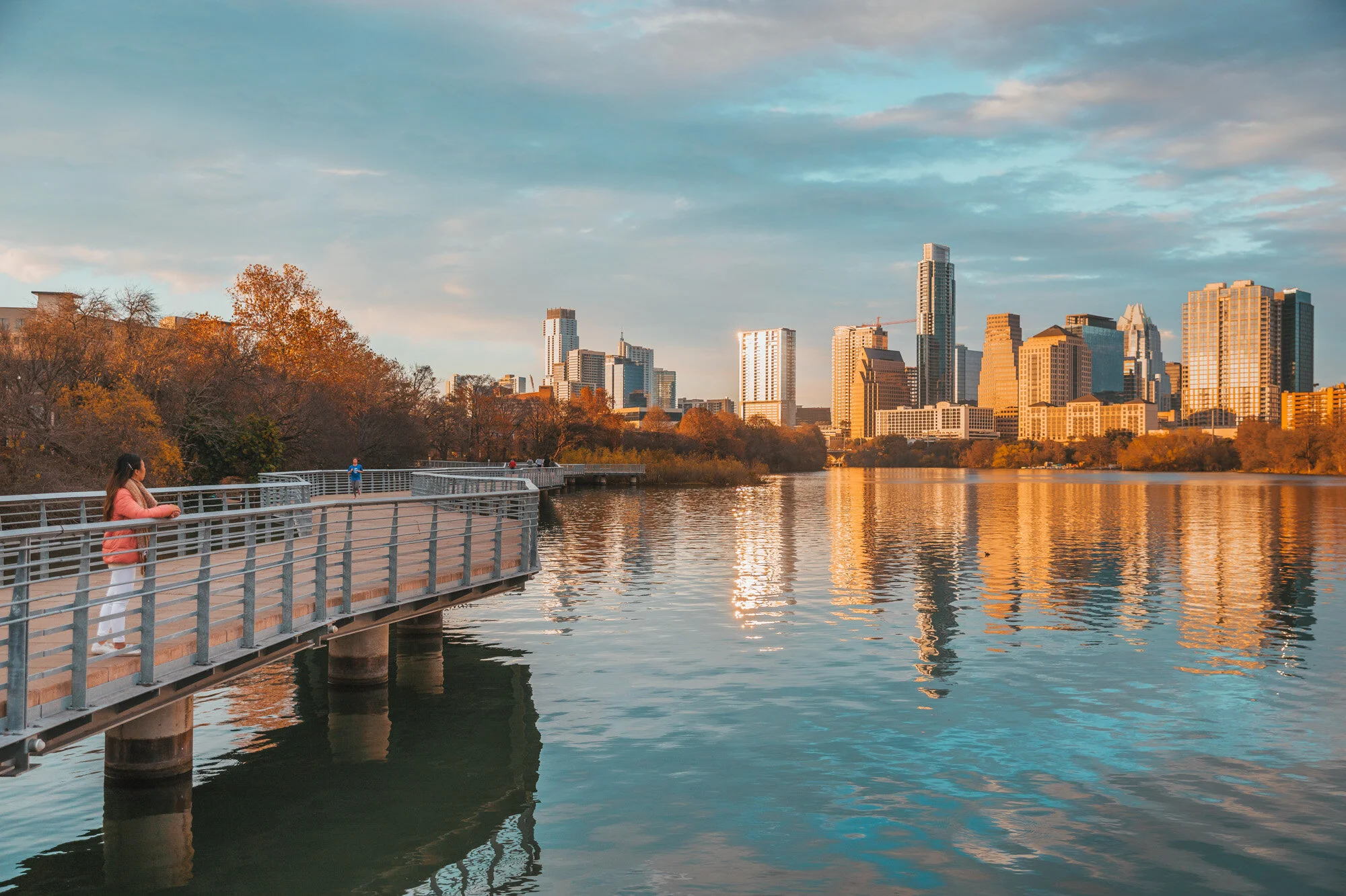 Austin Texas skyline at sunset