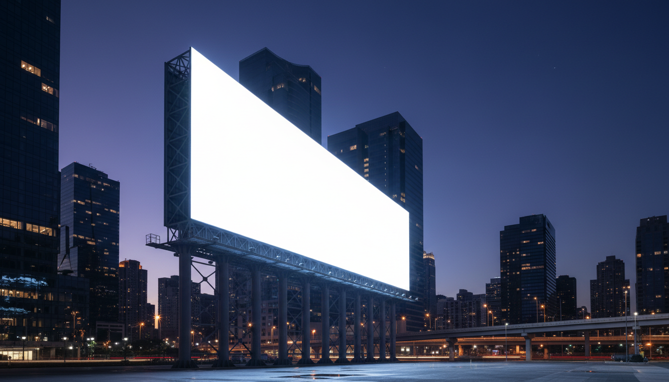Billboard at twilight