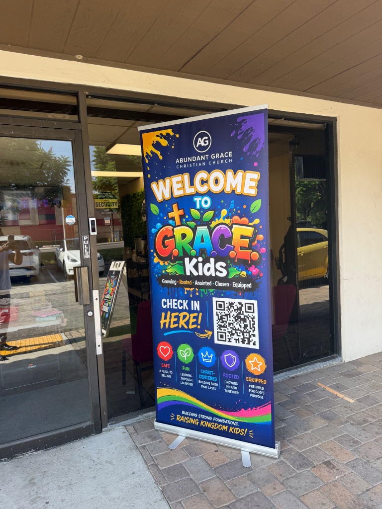 Grace Kids / Grace Teens check-in banner