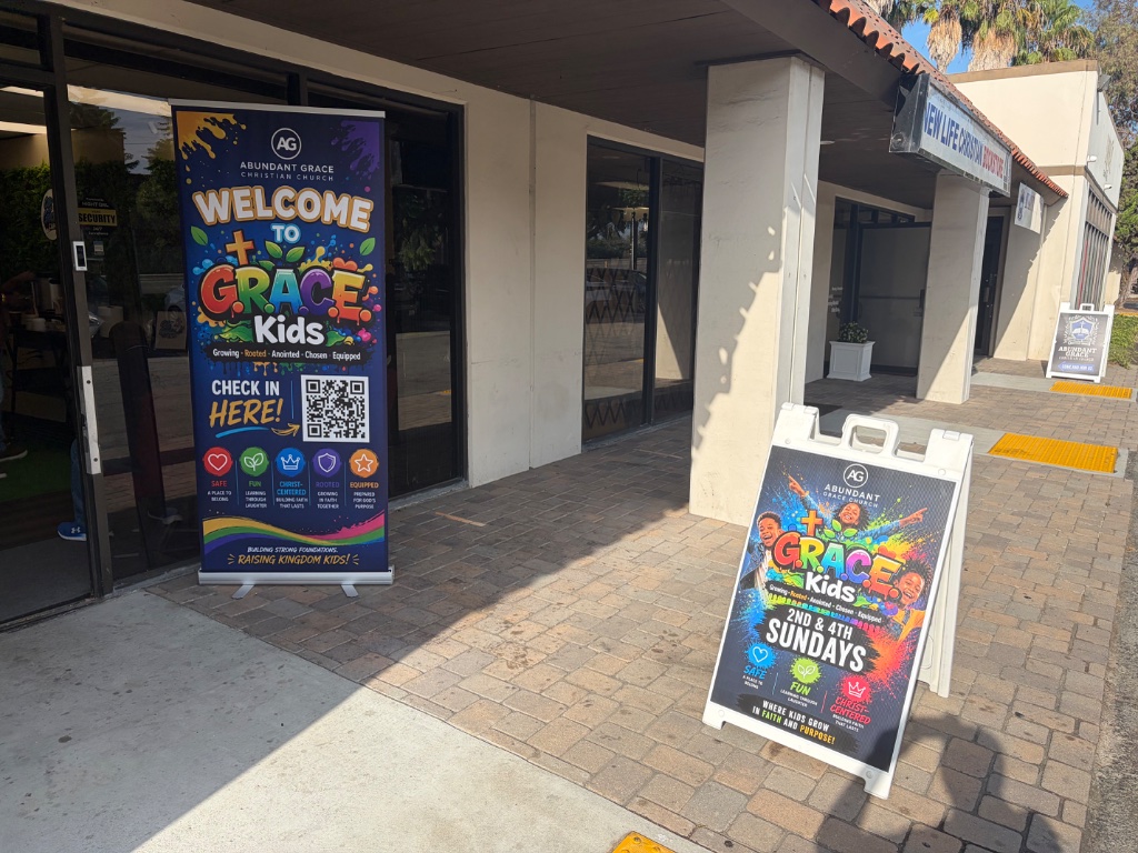 Grace Kids / Grace Teens entrance signage