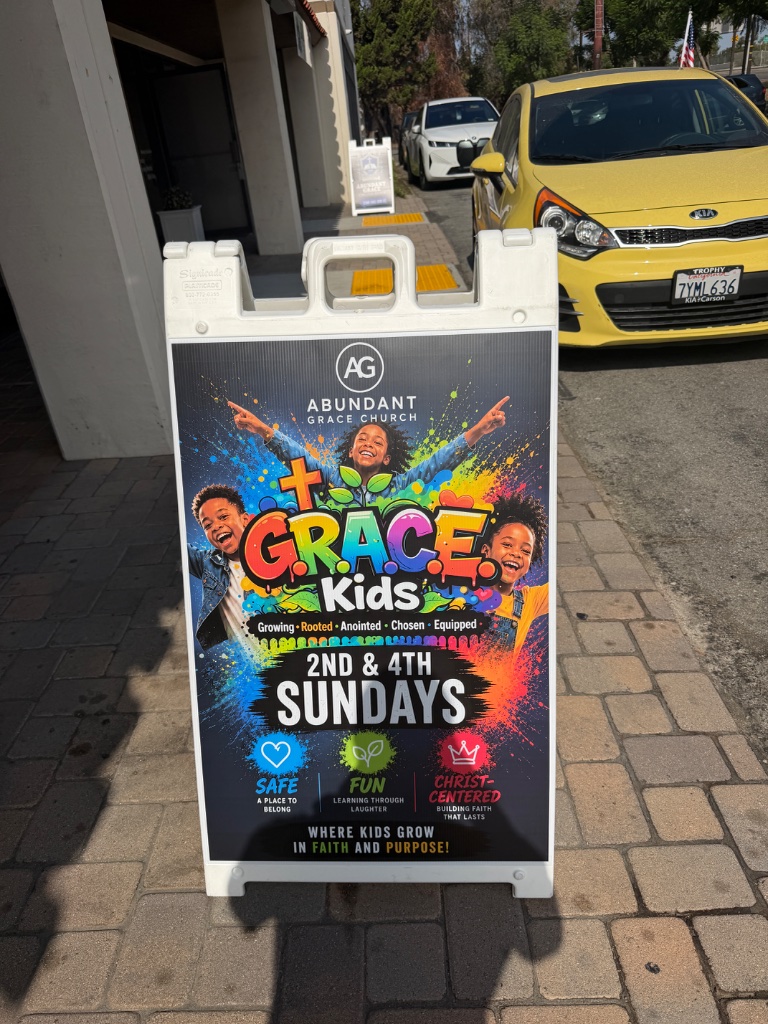 Grace Kids / Grace Teens sidewalk sign